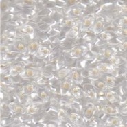 Miyuki long Magatama beads 4x7mm - Crystal silver lined LMA-1